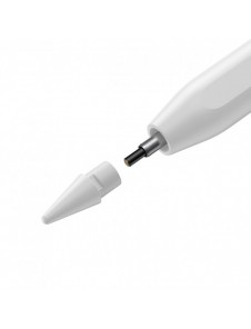 Baseus stylus med trådlös laddning för iPad vit + utbytbar spets