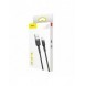 Baseus Cafule-kabel slitstark nylonkabel USB / Lightning QC3.0 1.5A 2M svart (CALKLF-CG1)
