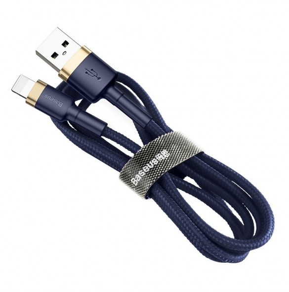 Baseus Cafule-kabel slitstark nylonkabel USB / Lightning QC3.0 1.5A 2M blå (CALKLF-CV3)