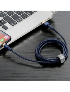 Baseus Cafule-kabel slitstark nylonkabel USB / Lightning QC3.0 1.5A 2M blå (CALKLF-CV3)