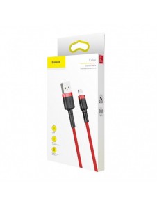 Baseus Cafule-kabel slitstark nylonkabel USB / Lightning QC3.0 1.5A 2M röd (CALKLF-C09)