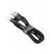 Baseus Cafule-kabel slitstark nylonkabel USB / Lightning QC3.0 2.4A 0.5M svart-grå (CALKLF-AG1)
