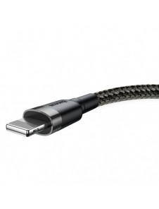 Baseus Cafule-kabel slitstark nylonkabel USB / Lightning QC3.0 2.4A 0.5M svart-grå (CALKLF-AG1)