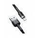 Baseus Cafule-kabel slitstark nylonkabel USB / Lightning QC3.0 2.4A 0.5M svart-grå (CALKLF-AG1)