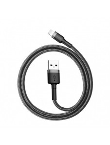 Baseus Cafule-kabel slitstark nylonkabel USB / Lightning QC3.0 2.4A 0.5M svart-grå (CALKLF-AG1)