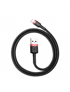 Baseus Cafule-kabel slitstark nylonkabel USB / Lightning QC3.0 2.4A 0.5M svart-röd (CALKLF-A19)