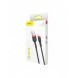 Baseus Cafule-kabel slitstark nylonkabel USB / Lightning QC3.0 2.4A 0.5M svart-röd (CALKLF-A19)