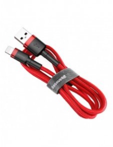 Baseus Cafule-kabel slitstark nylonkabel USB / Lightning QC3.0 2.4A 0.5M röd (CALKLF-A09)