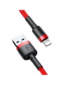 Baseus Cafule-kabel slitstark nylonkabel USB / Lightning QC3.0 2.4A 0.5M röd (CALKLF-A09)