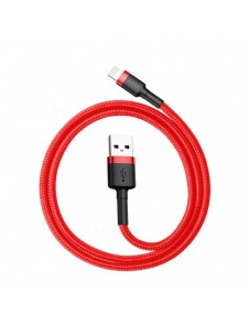 Baseus Cafule-kabel slitstark nylonkabel USB / Lightning QC3.0 2.4A 0.5M röd (CALKLF-A09)
