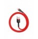 Baseus Cafule-kabel slitstark nylonkabel USB / Lightning QC3.0 2.4A 0.5M röd (CALKLF-A09)