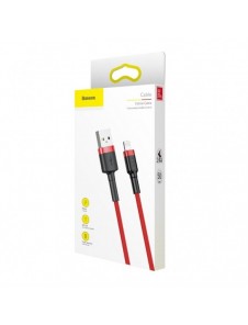 Baseus Cafule-kabel slitstark nylonkabel USB / Lightning QC3.0 2.4A 0.5M röd (CALKLF-A09)