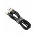 Baseus Cafule Kabel slitstark nylonkabel USB / Lightning QC3.0 2.4A 1M svart-guld (CALKLF-BV1)