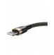 Baseus Cafule Kabel slitstark nylonkabel USB / Lightning QC3.0 2.4A 1M svart-guld (CALKLF-BV1)