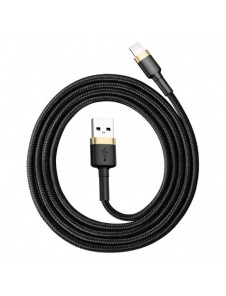Baseus Cafule Kabel slitstark nylonkabel USB / Lightning QC3.0 2.4A 1M svart-guld (CALKLF-BV1)