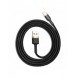 Baseus Cafule Kabel slitstark nylonkabel USB / Lightning QC3.0 2.4A 1M svart-guld (CALKLF-BV1)