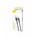 Baseus Cafule Kabel slitstark nylonkabel USB / Lightning QC3.0 2.4A 1M svart-guld (CALKLF-BV1)