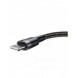 Baseus Cafule-kabel slitstark nylonkabel USB / Lightning QC3.0 2.4A 1M svart-grå (CALKLF-BG1)