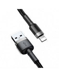 Baseus Cafule-kabel slitstark nylonkabel USB / Lightning QC3.0 2.4A 1M svart-grå (CALKLF-BG1)