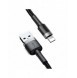 Baseus Cafule-kabel slitstark nylonkabel USB / Lightning QC3.0 2.4A 1M svart-grå (CALKLF-BG1)