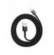 Baseus Cafule-kabel slitstark nylonkabel USB / Lightning QC3.0 2.4A 1M svart-grå (CALKLF-BG1)