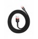 Baseus Cafule-kabel slitstark nylonkabel USB / Lightning QC3.0 2.4A 1M svart-röd (CALKLF-B19)