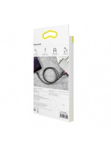 Baseus Cafule-kabel slitstark nylonkabel USB / Lightning QC3.0 2.4A 1M svart-röd (CALKLF-B19)