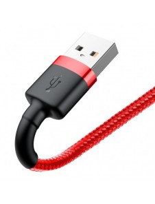 Baseus Cafule-kabel slitstark nylonkabel USB / Lightning QC3.0 2.4A 1M röd (CALKLF-B09)
