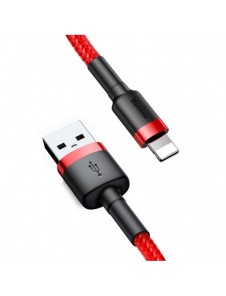 Baseus Cafule-kabel slitstark nylonkabel USB / Lightning QC3.0 2.4A 1M röd (CALKLF-B09)