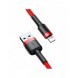 Baseus Cafule-kabel slitstark nylonkabel USB / Lightning QC3.0 2.4A 1M röd (CALKLF-B09)