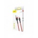 Baseus Cafule-kabel slitstark nylonkabel USB / Lightning QC3.0 2.4A 1M röd (CALKLF-B09)