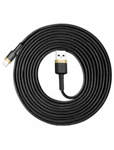 Baseus Cafule-kabel slitstark nylonkabel USB / Lightning QC3.0 2A 3M svart-guld (CALKLF-RV1)