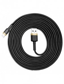 Baseus Cafule-kabel slitstark nylonkabel USB / Lightning QC3.0 2A 3M svart-guld (CALKLF-RV1)