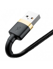 Baseus Cafule-kabel slitstark nylonkabel USB / Lightning QC3.0 2A 3M svart-guld (CALKLF-RV1)