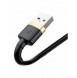 Baseus Cafule-kabel slitstark nylonkabel USB / Lightning QC3.0 2A 3M svart-guld (CALKLF-RV1)