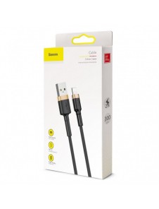 Baseus Cafule-kabel slitstark nylonkabel USB / Lightning QC3.0 2A 3M svart-guld (CALKLF-RV1)