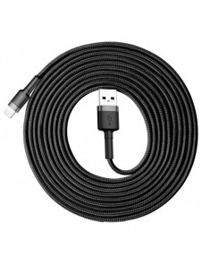 Baseus Cafule-kabel slitstark nylonkabel USB / Lightning QC3.0 2A 3M svart-grå (CALKLF-RG1)