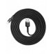 Baseus Cafule-kabel slitstark nylonkabel USB / Lightning QC3.0 2A 3M svart-grå (CALKLF-RG1)