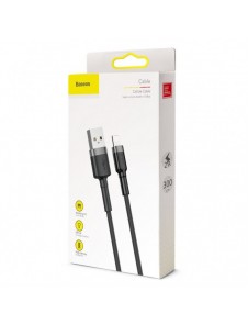 Baseus Cafule-kabel slitstark nylonkabel USB / Lightning QC3.0 2A 3M svart-grå (CALKLF-RG1)