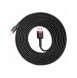 Baseus Cafule-kabel slitstark nylonsladd USB / Lightning QC3.0 2A 3M svart-röd (CALKLF-R91)