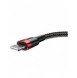 Baseus Cafule-kabel slitstark nylonsladd USB / Lightning QC3.0 2A 3M svart-röd (CALKLF-R91)