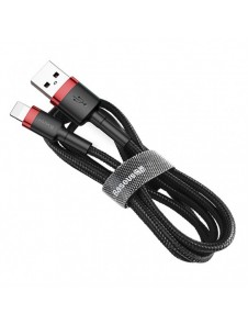 Baseus Cafule-kabel slitstark nylonsladd USB / Lightning QC3.0 2A 3M svart-röd (CALKLF-R91)