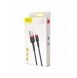 Baseus Cafule-kabel slitstark nylonsladd USB / Lightning QC3.0 2A 3M svart-röd (CALKLF-R91)