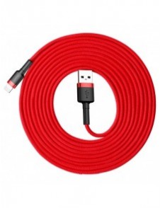Baseus Cafule-kabel slitstark nylonsladd USB / Lightning QC3.0 2A 3M röd (CALKLF-R09)