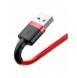 Baseus Cafule-kabel slitstark nylonsladd USB / Lightning QC3.0 2A 3M röd (CALKLF-R09)