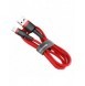 Baseus Cafule-kabel slitstark nylonsladd USB / Lightning QC3.0 2A 3M röd (CALKLF-R09)