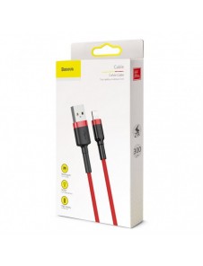 Baseus Cafule-kabel slitstark nylonsladd USB / Lightning QC3.0 2A 3M röd (CALKLF-R09)