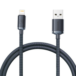 Baseus Crystal Shine Series-kabel USB-kabel för snabb laddning och dataöverföring USB Typ A - Lightning 2,4A 1,2m svart (CAJY000