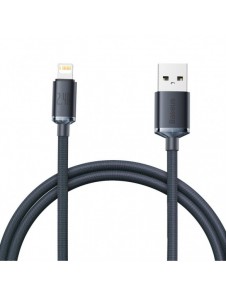 Baseus Crystal Shine Series-kabel USB-kabel för snabb laddning och dataöverföring USB Typ A - Lightning 2,4A 1,2m svart (CAJY000