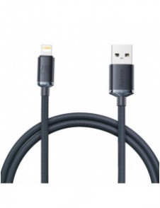 Baseus Crystal Shine Series-kabel USB-kabel för snabb laddning och dataöverföring USB Typ A - Lightning 2,4A 1,2m svart (CAJY000